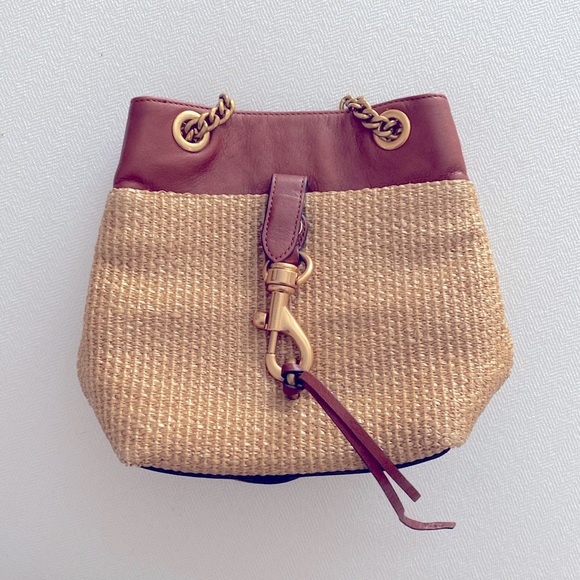 REBECCA MINKOFF EDIE STRAW BUCKET BAG - Picture 2 of 11